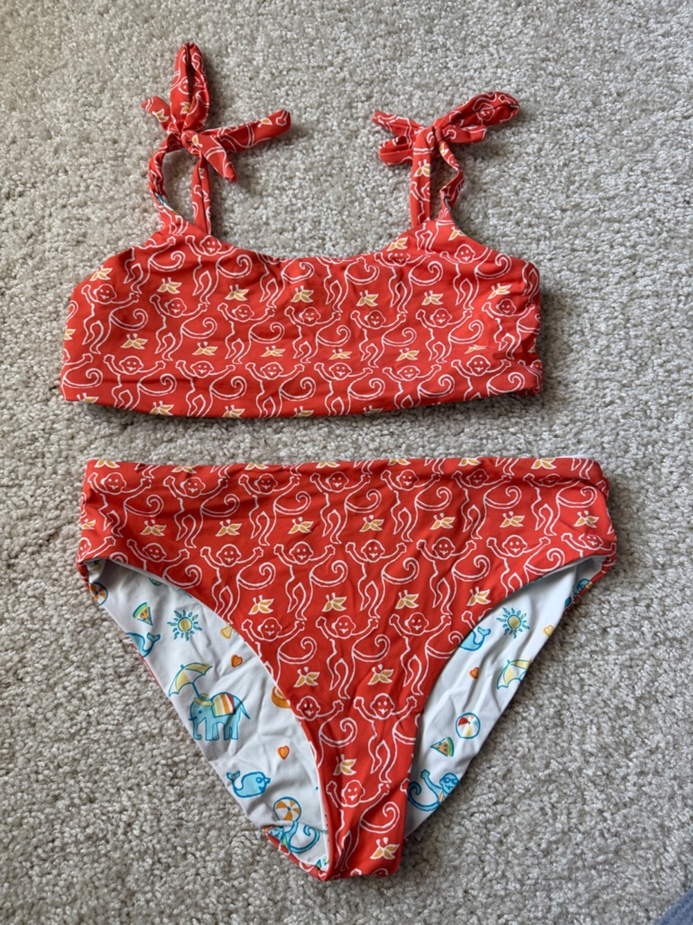 Kids Roller Rabbit Reversible Two-Piece Swim Set Size 14/16
